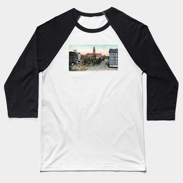 1910 Cadillac Square Detroit Michigan Baseball T-Shirt by historicimage